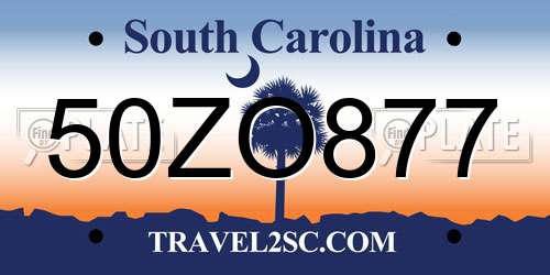 50ZO877 South Carolina License Plate
