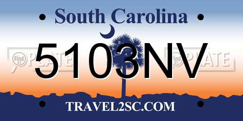5103NV South Carolina License Plate