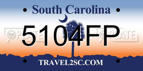 5104FP South Carolina License Plate