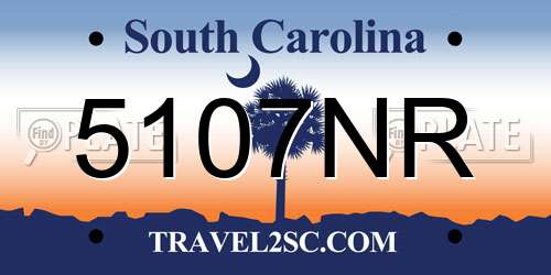 5107NR South Carolina License Plate