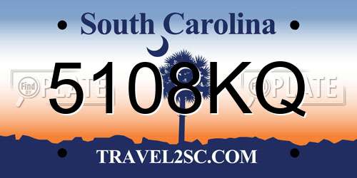 5108KQ South Carolina License Plate