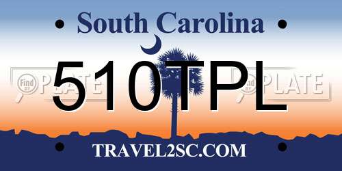510TPL South Carolina License Plate