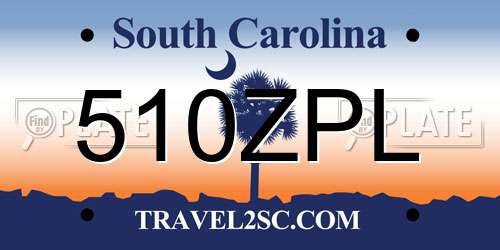 510ZPL South Carolina License Plate