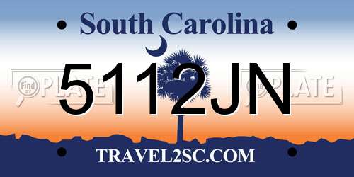 5112JN South Carolina License Plate
