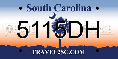 5115DH South Carolina License Plate