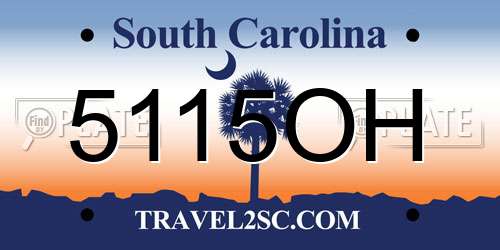 5115OH South Carolina License Plate