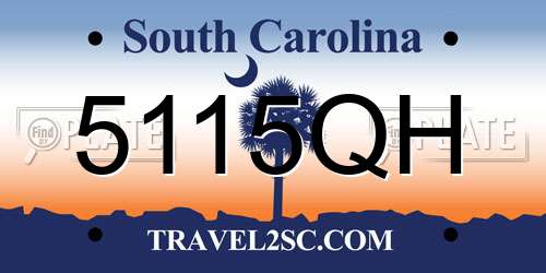 5115QH South Carolina License Plate
