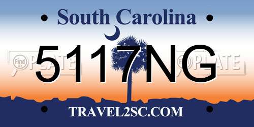 5117NG South Carolina License Plate