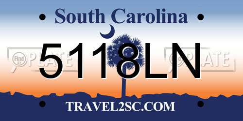5118LN South Carolina License Plate