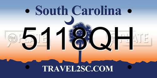 5118QH South Carolina License Plate