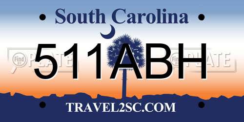 511ABH South Carolina License Plate
