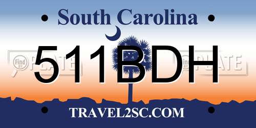 511BDH South Carolina License Plate