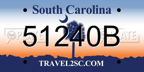51240B South Carolina License Plate