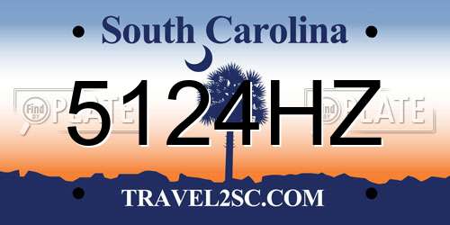 5124HZ South Carolina License Plate