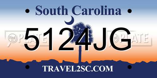 5124JG South Carolina License Plate