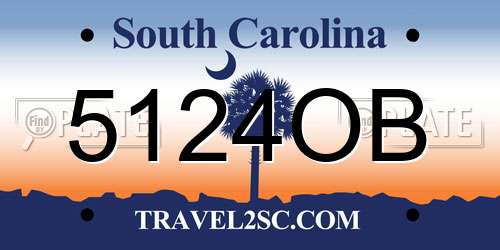 5124OB South Carolina License Plate