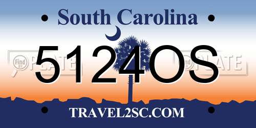 5124OS South Carolina License Plate