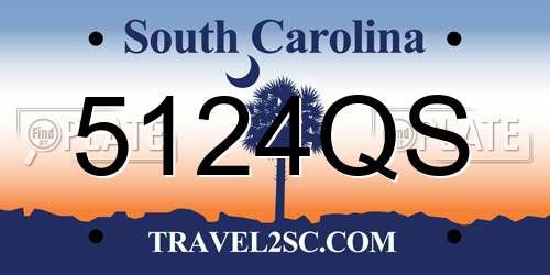 5124QS South Carolina License Plate
