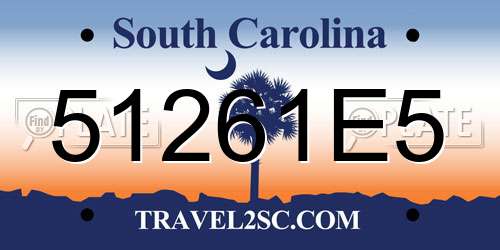 51261E5 South Carolina License Plate