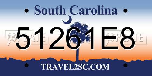 51261E8 South Carolina License Plate