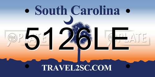 5126LE South Carolina License Plate