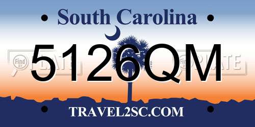 5126QM South Carolina License Plate