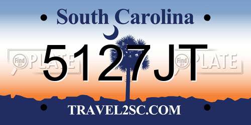 5127JT South Carolina License Plate