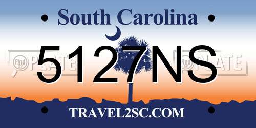 5127NS South Carolina License Plate
