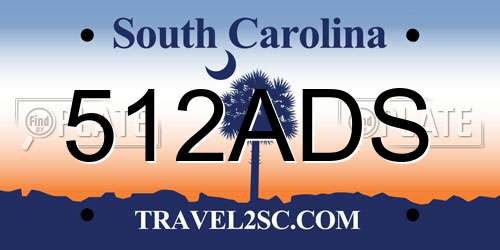 512ADS South Carolina License Plate