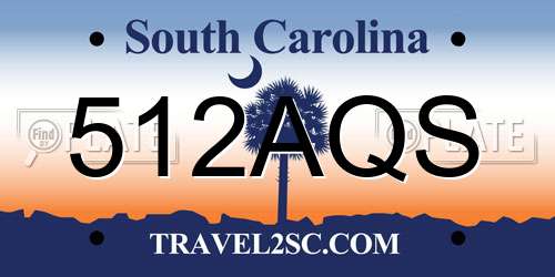512AQS South Carolina License Plate