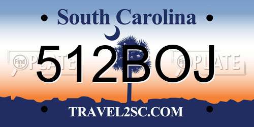 512BOJ South Carolina License Plate