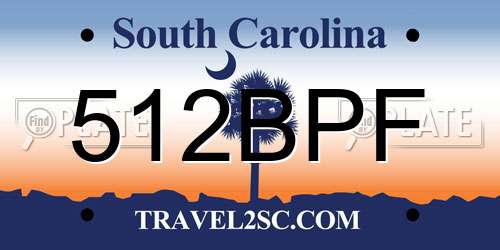 512BPF South Carolina License Plate