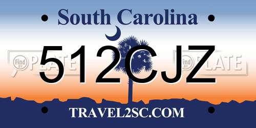 512CJZ South Carolina License Plate
