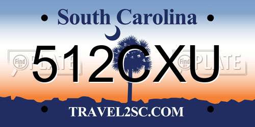 512CXU South Carolina License Plate