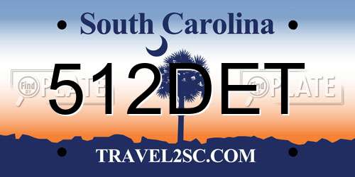 512DET South Carolina License Plate