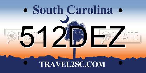512DEZ South Carolina License Plate