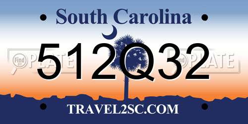 512Q32 South Carolina License Plate