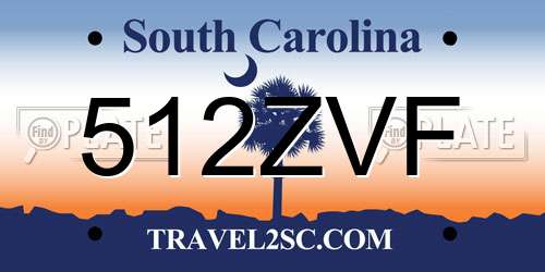 512ZVF South Carolina License Plate