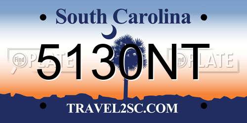 5130NT South Carolina License Plate