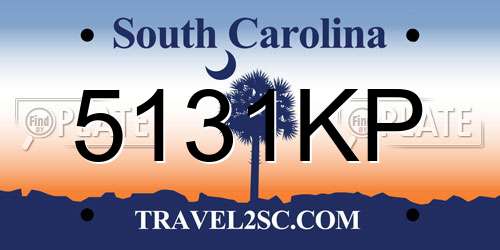5131KP South Carolina License Plate