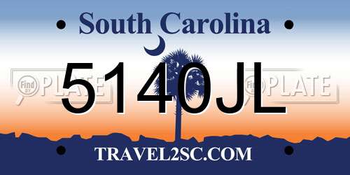 5140JL South Carolina License Plate