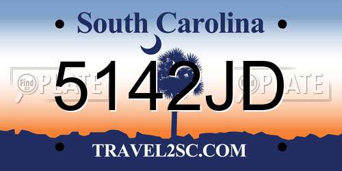 5142JD South Carolina License Plate
