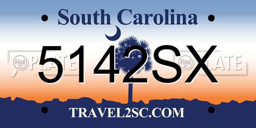 5142SX South Carolina License Plate