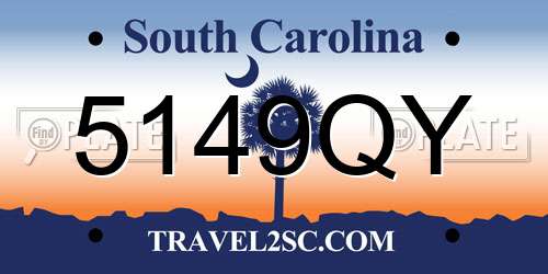 5149QY South Carolina License Plate