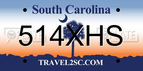 514XHS South Carolina License Plate