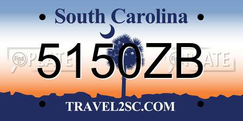 5150ZB South Carolina License Plate