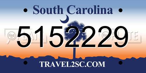 5152229 South Carolina License Plate