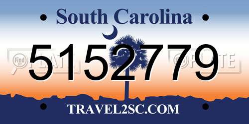 5152779 South Carolina License Plate