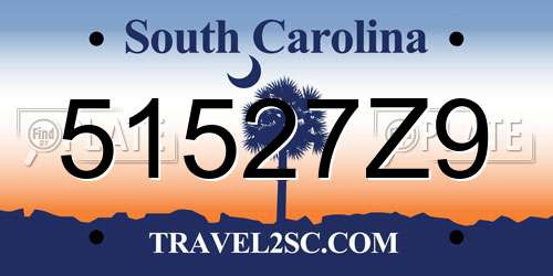 51527Z9 South Carolina License Plate