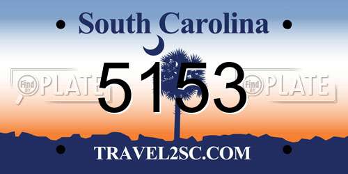 5153 South Carolina License Plate